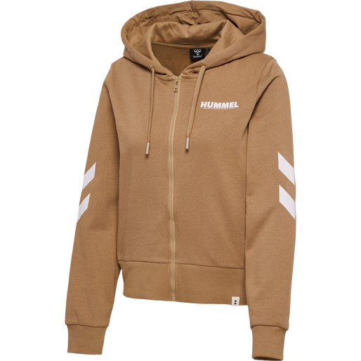 hmlLEGACY WOMAN ZIP HOODIE, TIGERS EYE, packshot