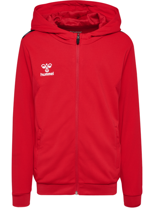 hmlAUTHENTIC PL ZIP HOODIE KIDS, TRUE RED, packshot
