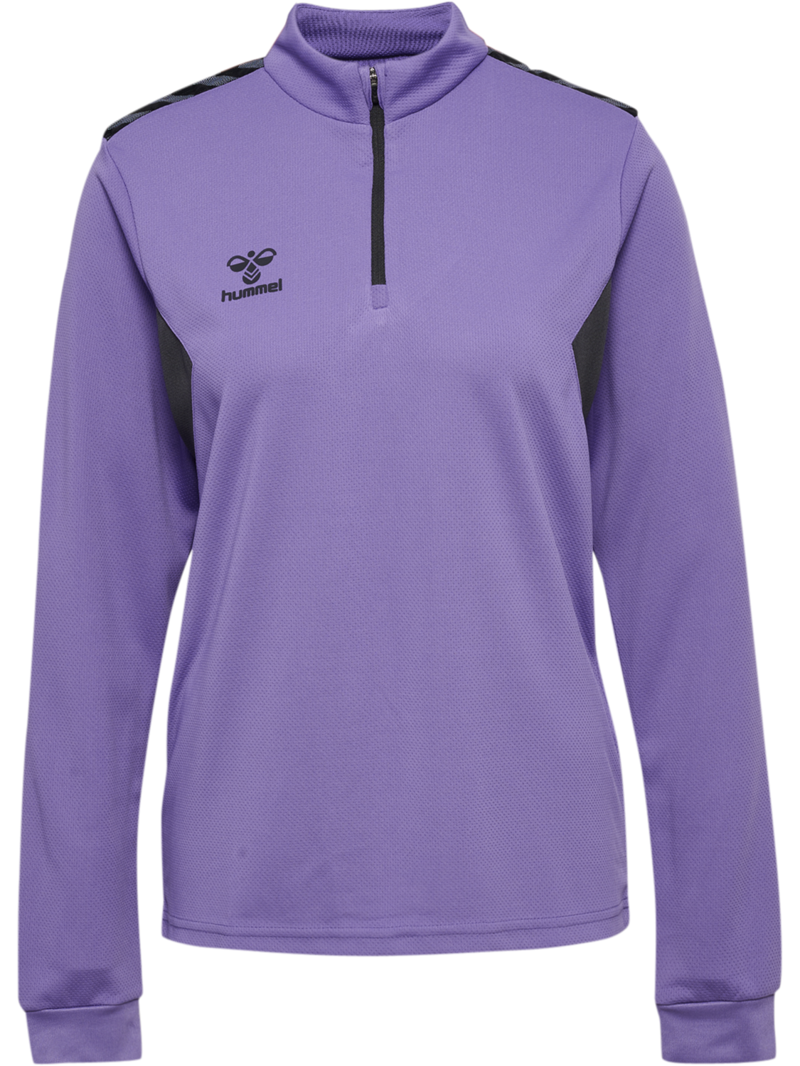 hmlAUTHENTIC HALF ZIP SWEAT WOMAN, DAHLIA PURPLE/ASPHALT, packshot