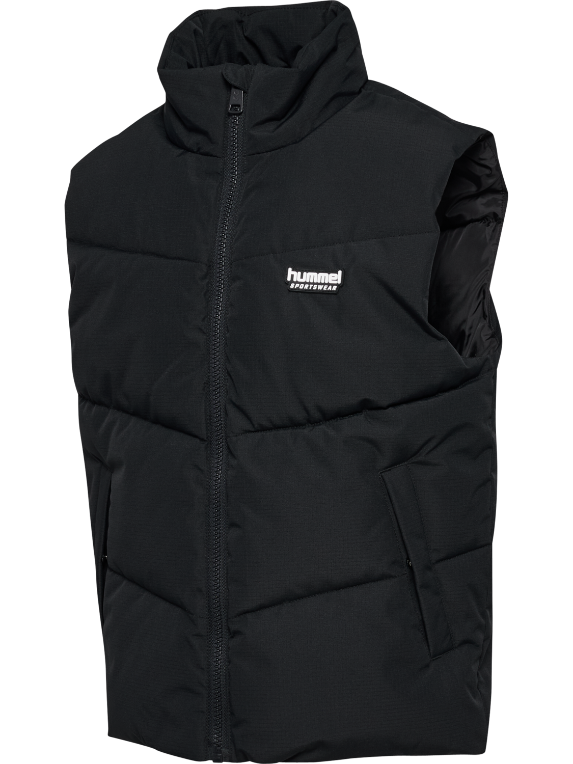 hmlJR PUFFER VEST, BLACK, packshot