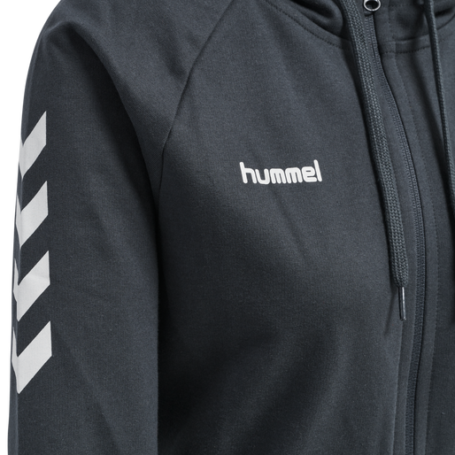 HMLGO COTTON ZIP HOODIE WOMAN, INDIA INK, packshot