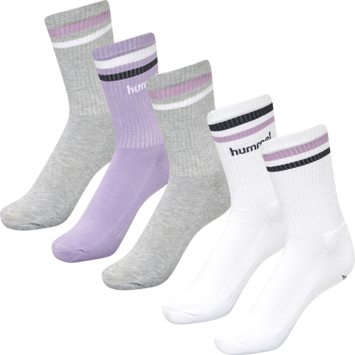 hmlRETRO 4-PACK SOCKS MIX, WHITE/PURPLE/GREY, packshot