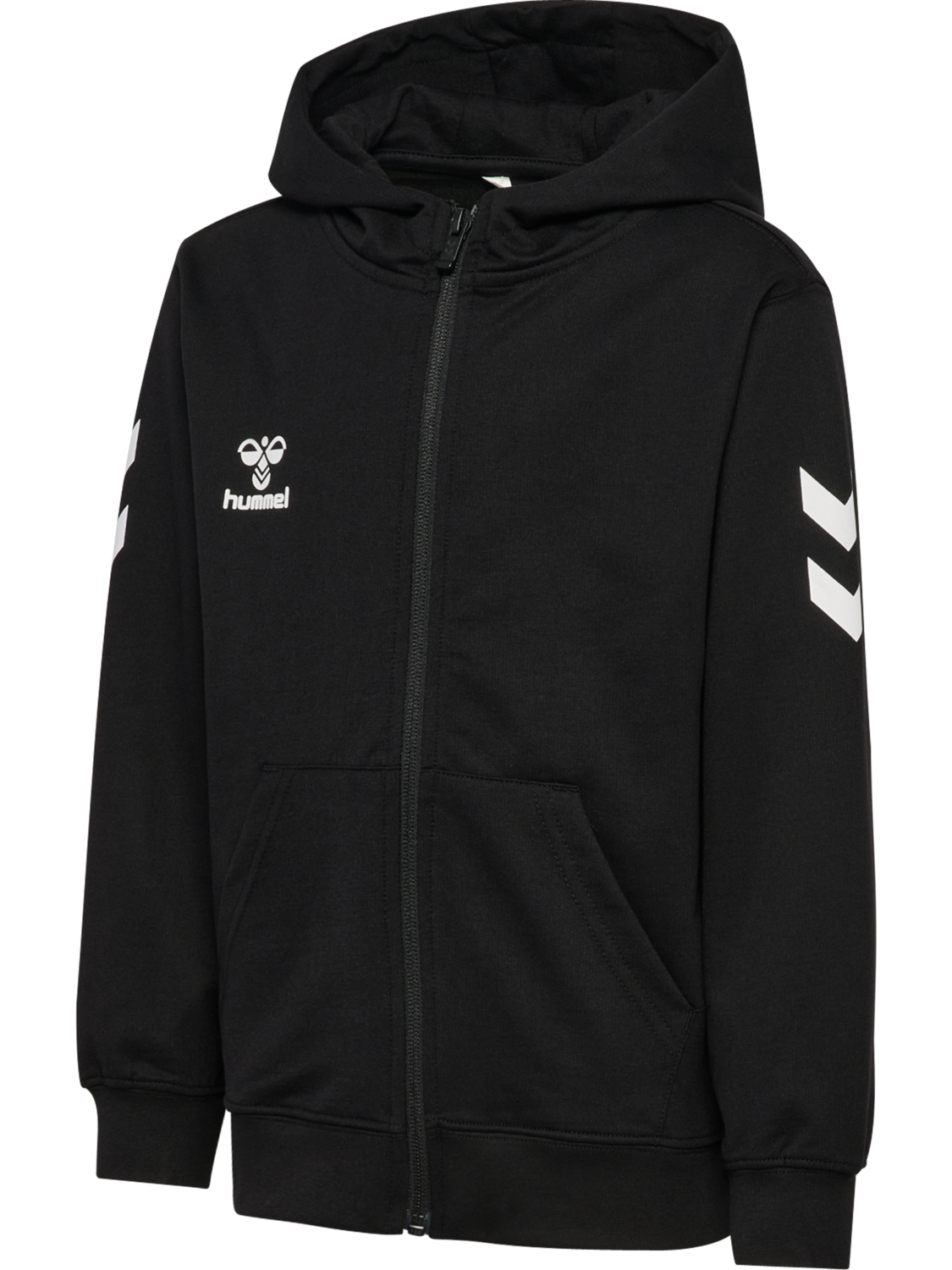 hmlGO 2.0 CHEVRON ZIP HOODIE KIDS, BLACK, packshot