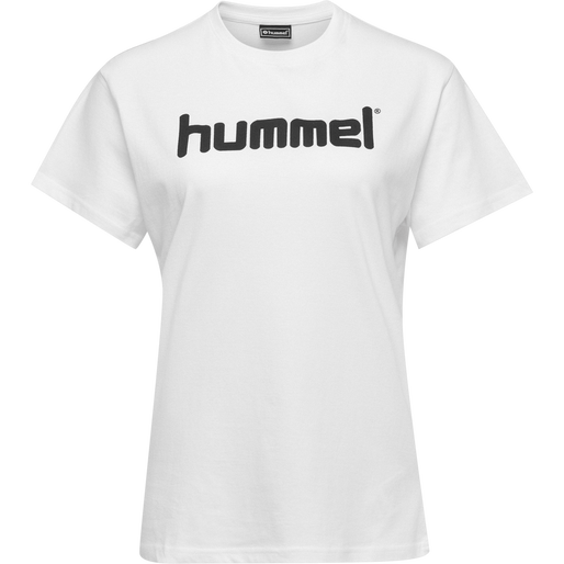 HUMMEL GO COTTON LOGO T-SHIRT WOMAN S/S, WHITE, packshot