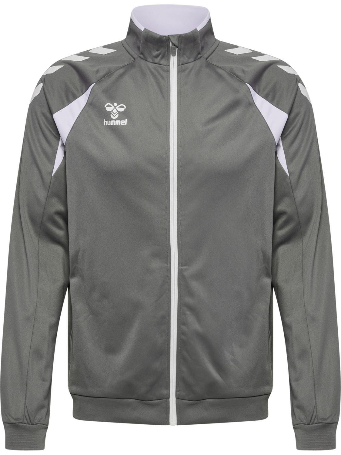 hmlCORE 2.0 TRACK ZIP JACKET, STEEL GRAY/WHITE, packshot