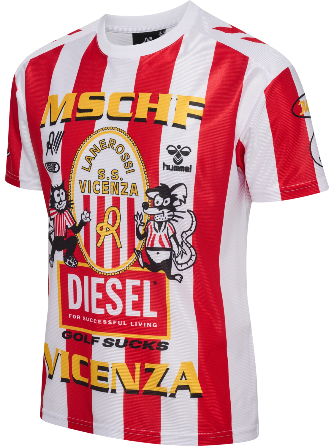LRV x MSCHF x HML JERSEY SS, RED/WHITE, packshot