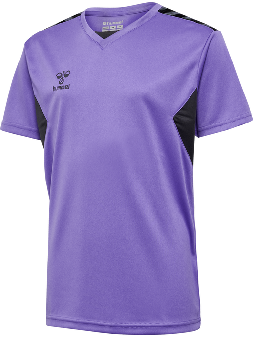 hmlAUTHENTIC PL JERSEY S/S KIDS, DAHLIA PURPLE/ASPHALT, packshot