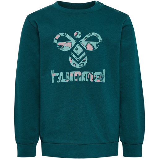 hmlLIME SWEATSHIRT, DEEP TEAL, packshot