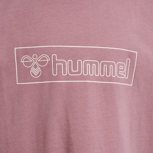 hmlBOXLINE T-SHIRT S/S 2 PK, GREY MELANGE/WOODROSE, packshot