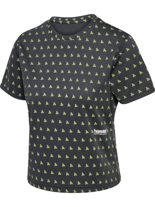 hmlPULSE AOP WORKOUT W T-SHIRT S/S, BLACKENED PEARL hmlPULSE AOP WORKOUT W T-SHIRT S/S, BLACKENED PEARL, packshot