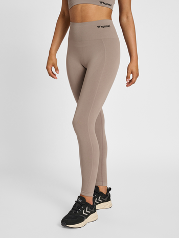 hmlTIF SEAMLESS HIGH WAIST TIGHTS, DRIFTWOOD, model
