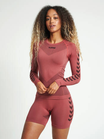 HUMMEL FIRST SEAMLESS JERSEY L/S WOMAN, MARSALA, model