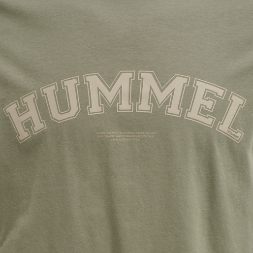 hmlVARSITY T-SHIRT, VETIVER, packshot