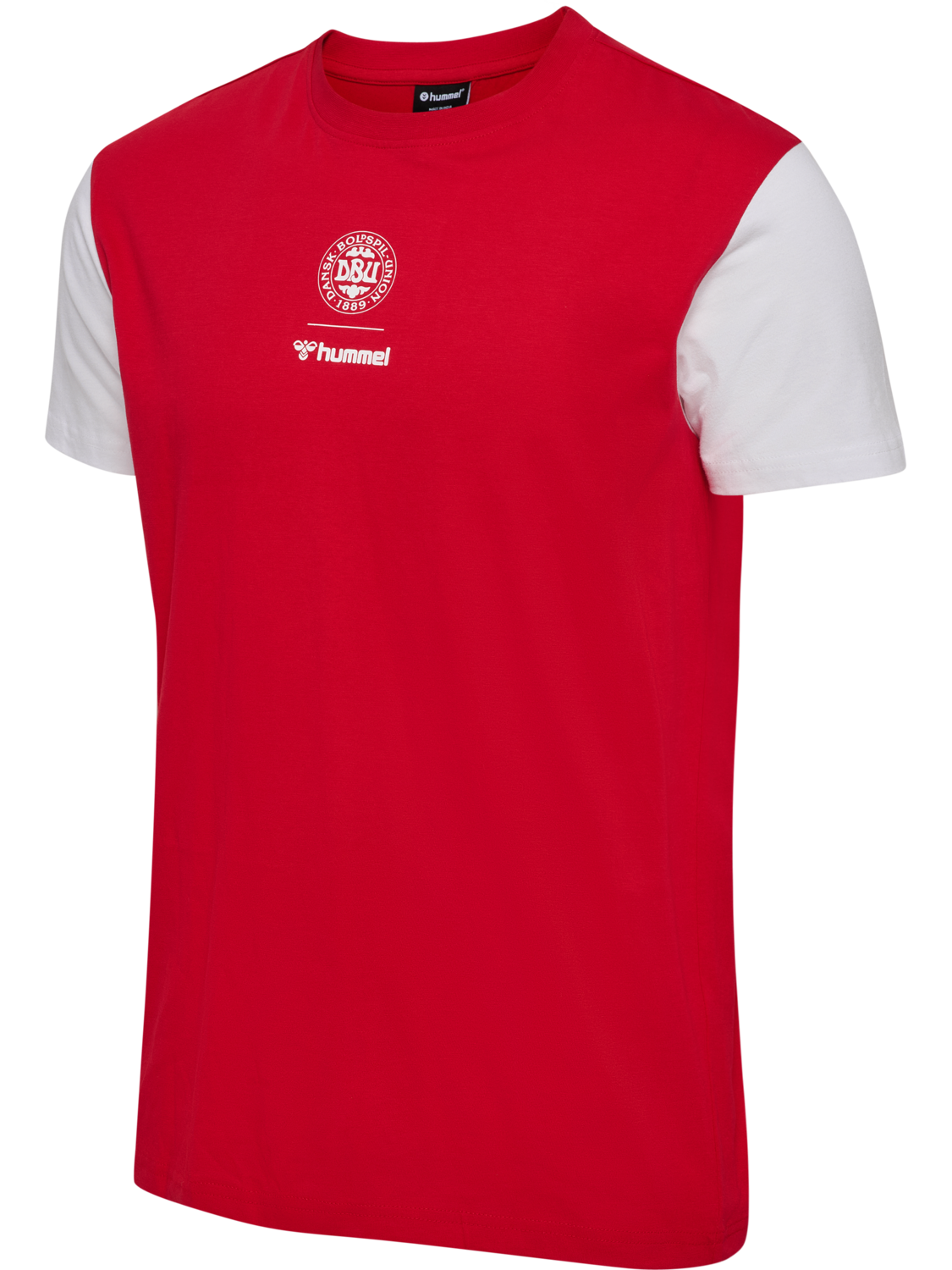 DBU 26 FAN RED-WHITE TEE SS, TANGO RED/WHITE, packshot