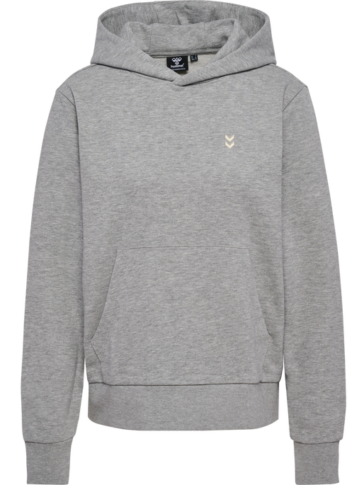 hmlPULSE W SWEAT HOODIE, GREY MELANGE, packshot