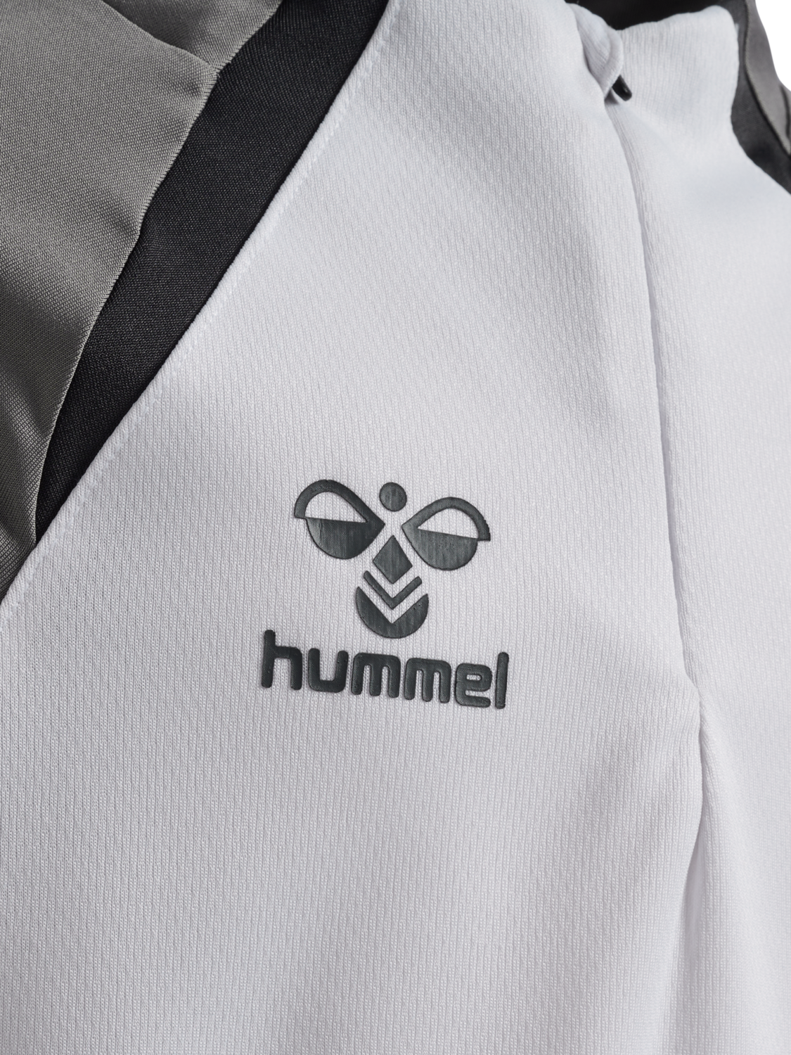 hmlLEAD 2.0 HALF ZIP KIDS, WHITE/STEEL GRAY, packshot