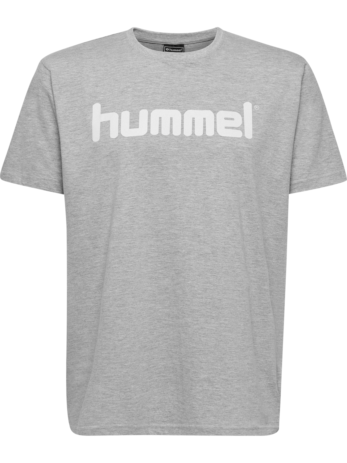 HUMMEL GO COTTON LOGO T-SHIRT S/S, GREY MELANGE, packshot