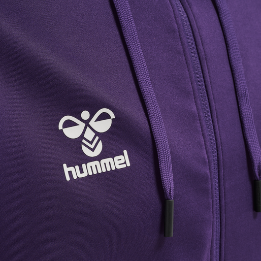 hmlCORE XK POLY ZIP HOOD SWEAT, ACAI/WHITE, packshot