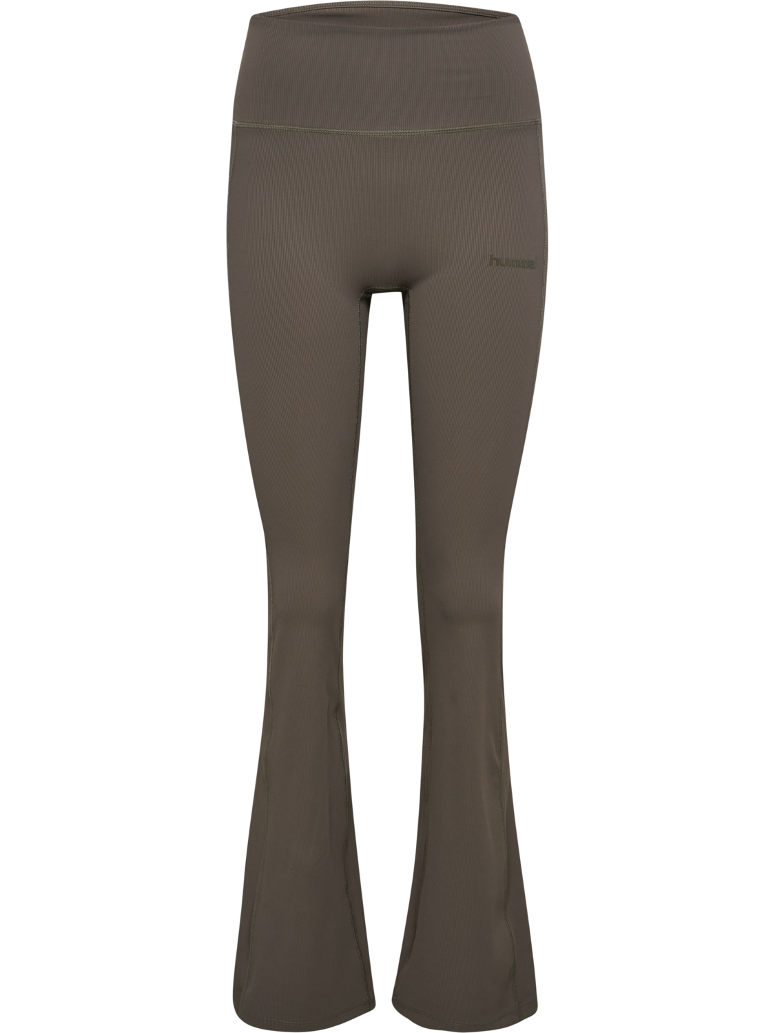 hmlPRIMA RIB STRAIGHT LEG HW TIGHTS, MAJOR BROWN, packshot