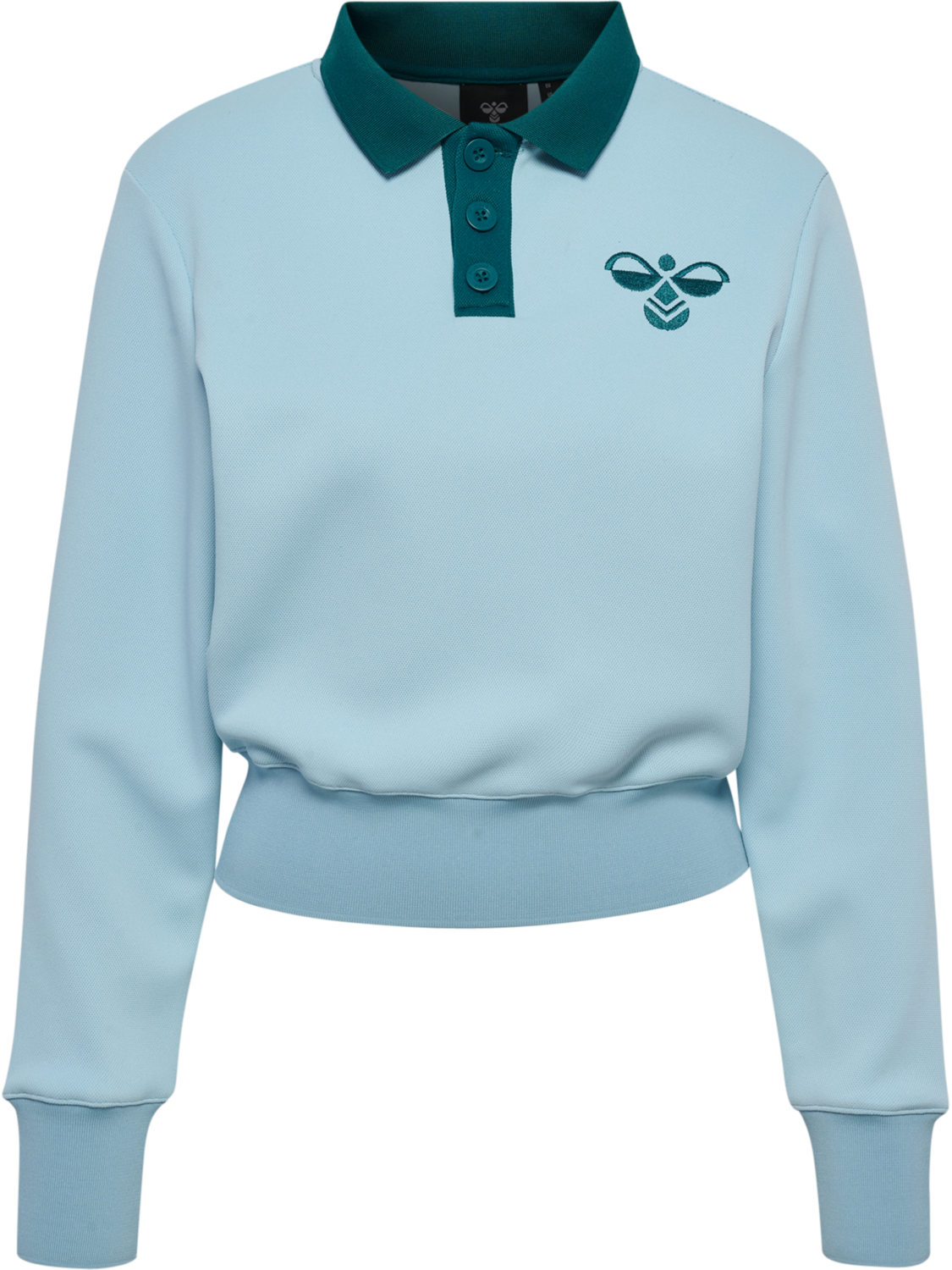 Piqu&eacute; Polo Longsleeve, LIGHT BLUE, packshot