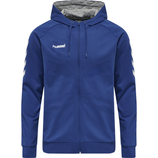 HMLGO COTTON ZIP HOODIE, TRUE BLUE, packshot