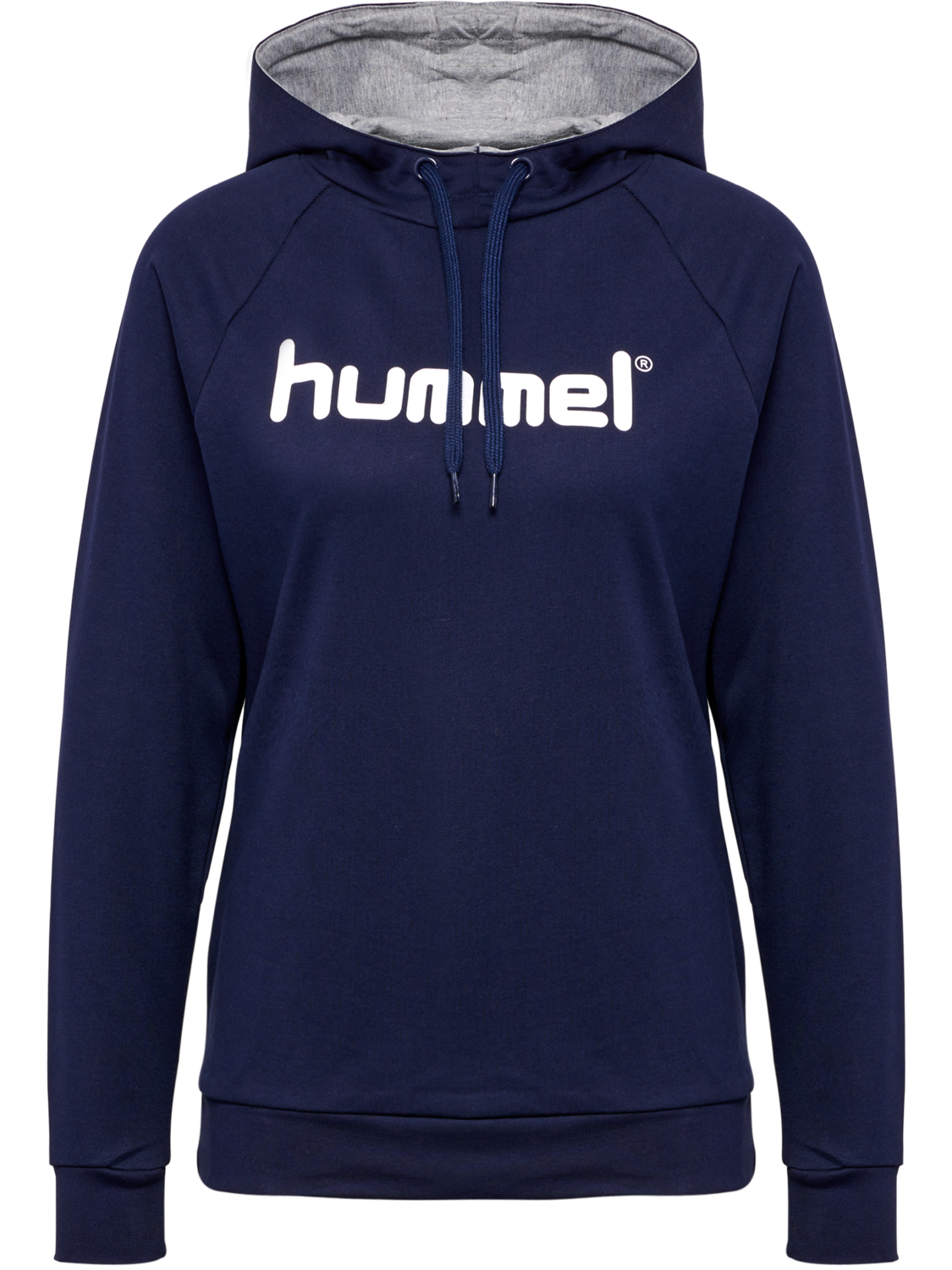 HUMMEL GO COTTON LOGO HOODIE WOMAN, MARINE, packshot