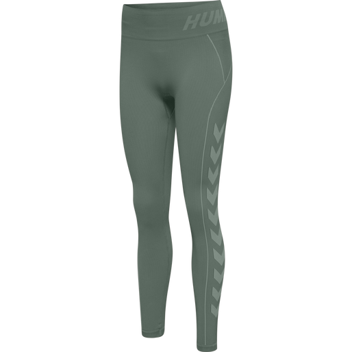hmlTE CHRISTEL SEAMLESS MW TIGHTS, LILY PAD/ LAUREL WREATH MELANGE, packshot