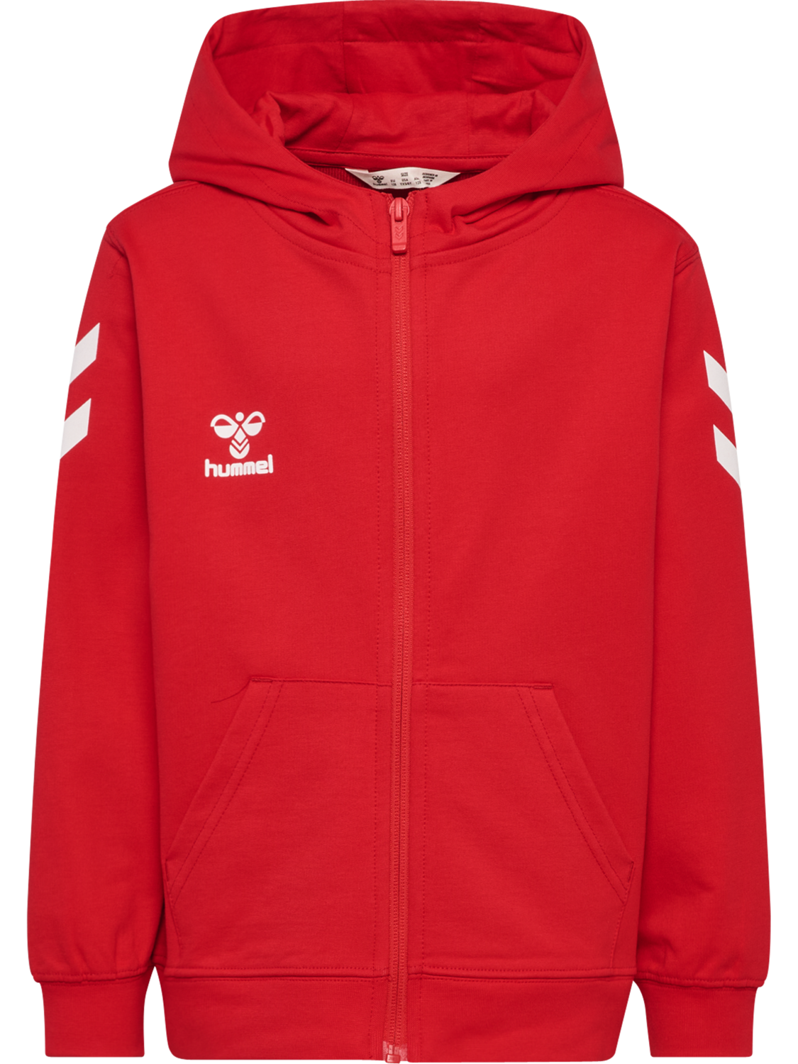 hmlGO 2.0 CHEVRON ZIP HOODIE KIDS, TRUE RED, packshot
