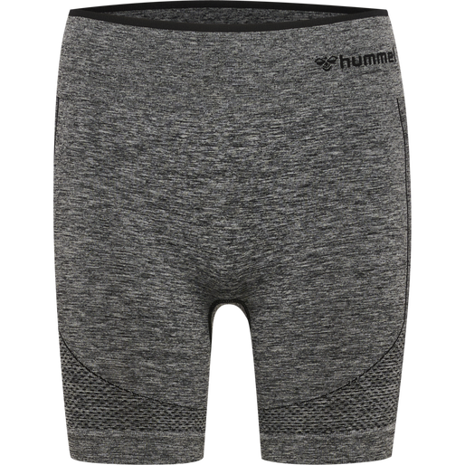 hmlMT UNA SEAMLESS MID WAIST SHORTS, BLACK MELANGE, packshot