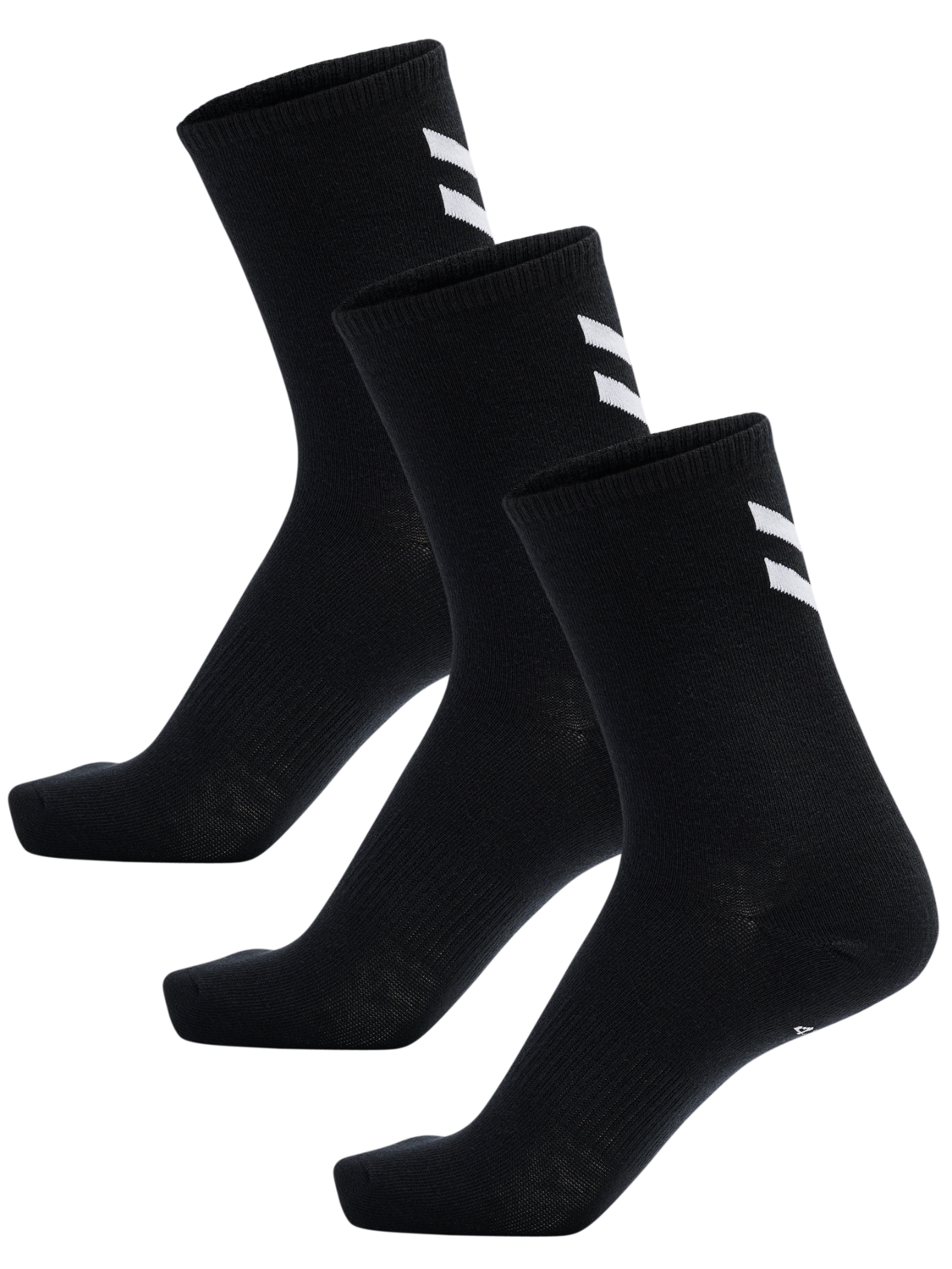 hmlCHEVRON 3-PACK SOCKS, BLACK, packshot