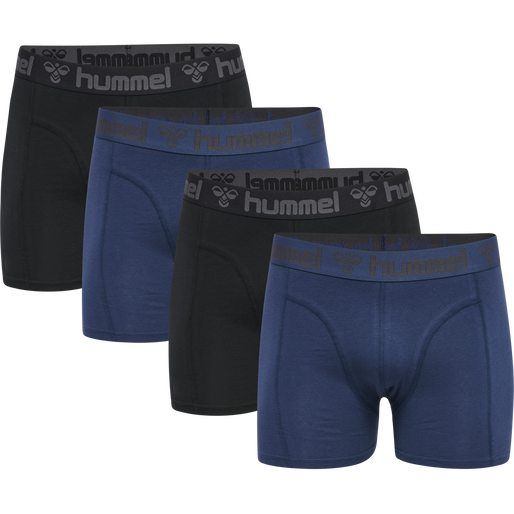 hmlMARSTON 4-PACK BOXERS, BLACK/INSIGINA BLUE, packshot