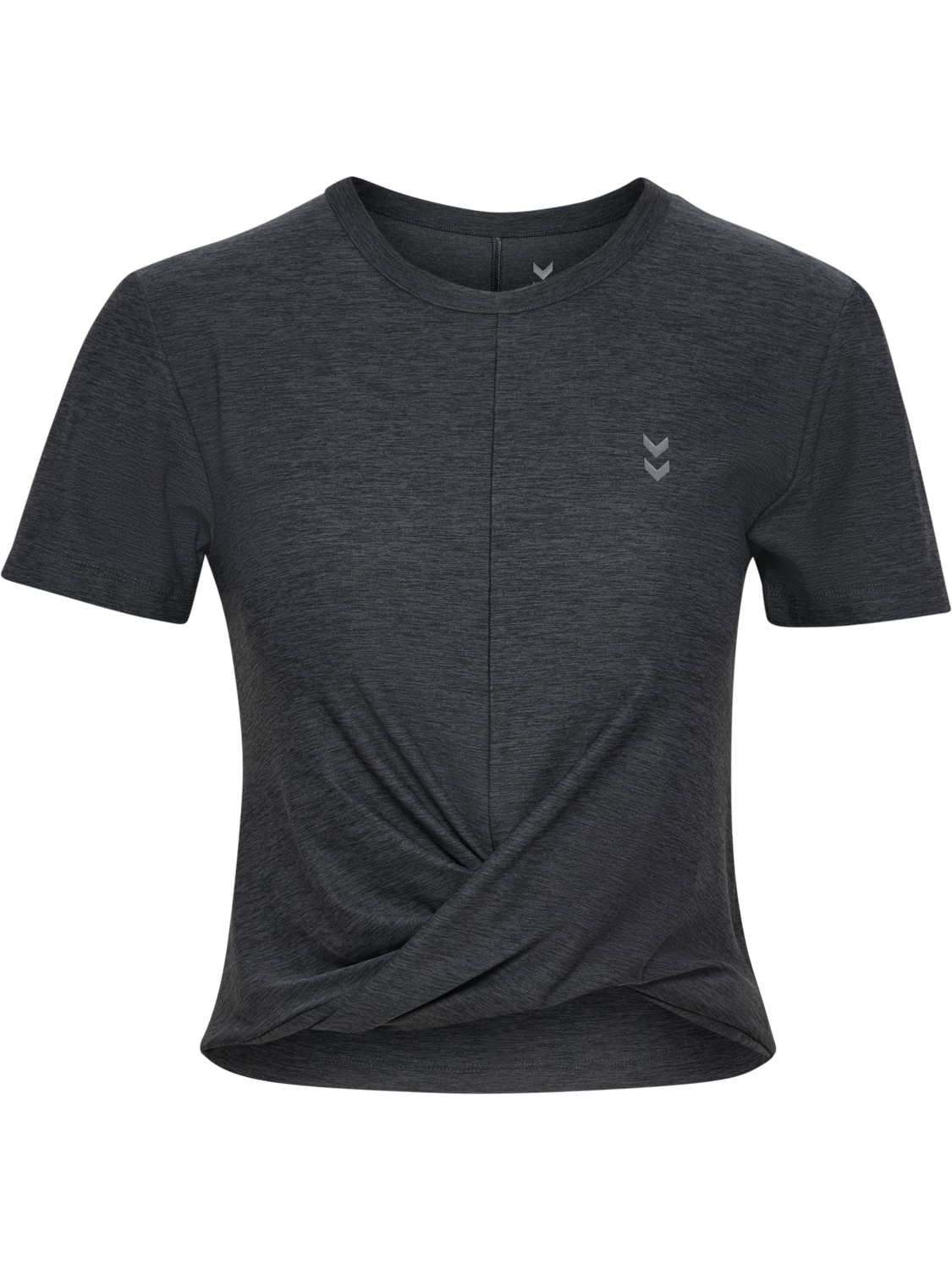 hmlYOGA WRAP W T-SHIRT S/S, EBONY, packshot