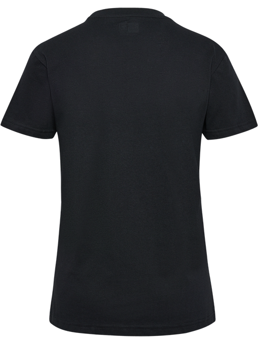 hmlELEMENTAL LOGO COTTON TEE WOMAN, BLACK, packshot