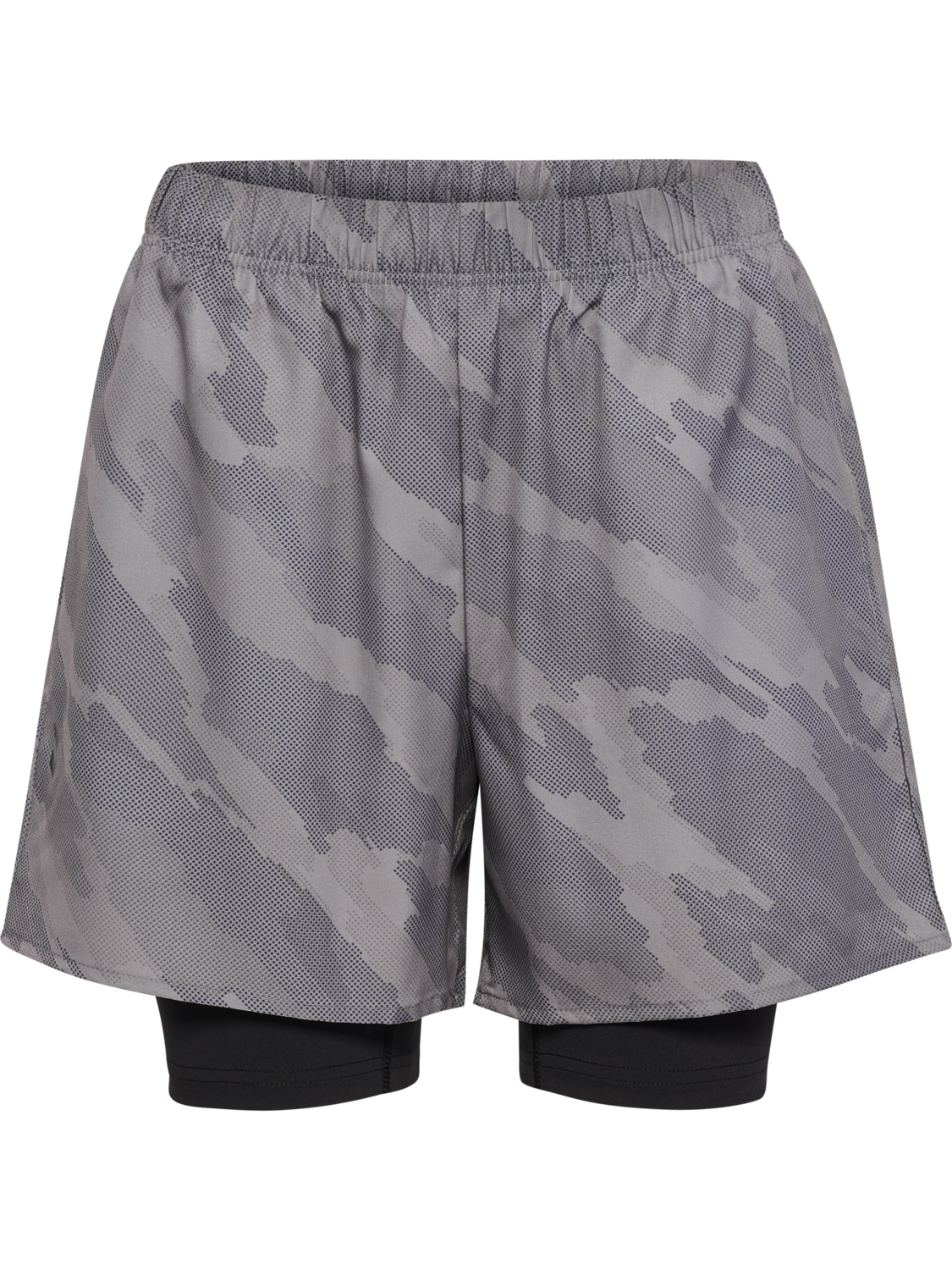 hmlHIIT INTENSITY AOP 2 IN 1 SHORTS, SHARKSKIN, packshot