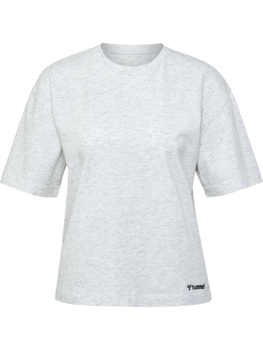 hmlMT ULTRA BOXY SHORT T-SHIRT, WHITE MELANGE, packshot