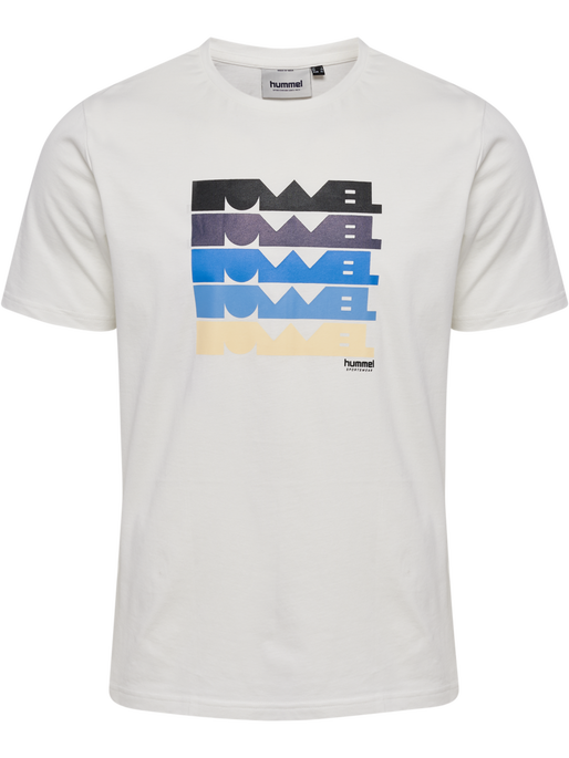 hmlREGULAR GRAPHIC TEE S/S, WHITE/BLUE, packshot