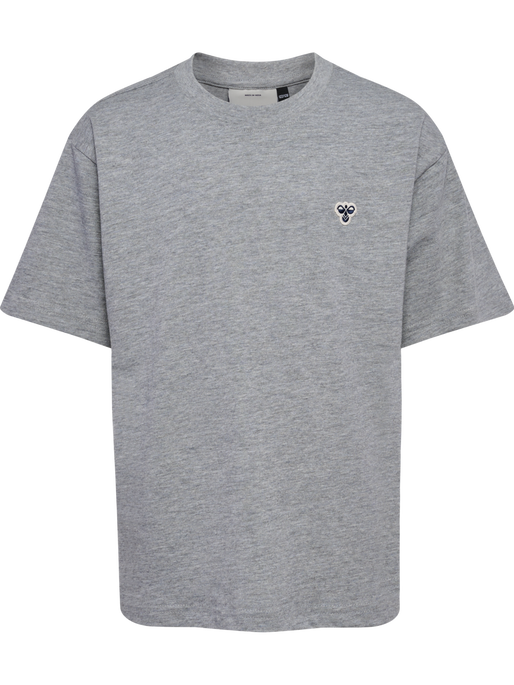 hmlJR LOOSE T-SHIRT S/S BEE, GREY MELANGE, packshot