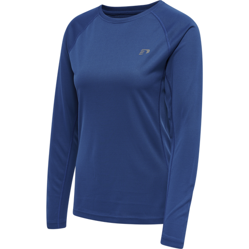 WOMEN CORE RUNNING T-SHIRT L/S, TRUE BLUE, packshot