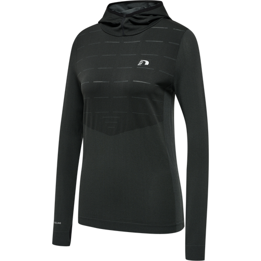 nwlCAMBRIGDE SEAMLESS HOODIE female, BLACK, packshot
