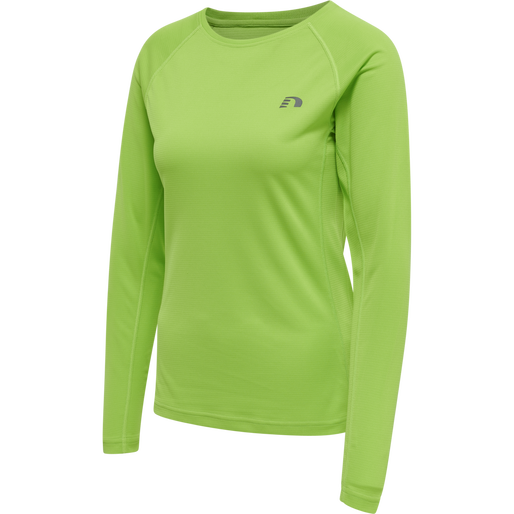 WOMEN CORE RUNNING T-SHIRT L/S, GREEN FLASH, packshot