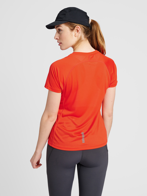 hummel WOMEN RUNNING T-SHIRT S/S - SPICY ORANGE