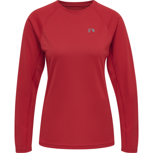 WOMEN CORE RUNNING T-SHIRT L/S, TANGO RED, packshot
