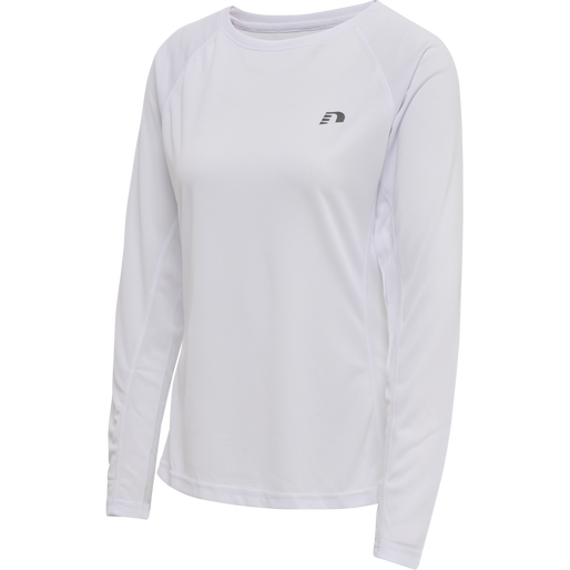 WOMEN CORE RUNNING T-SHIRT L/S, WHITE WOMEN CORE RUNNING T-SHIRT L/S, WHITE, packshot