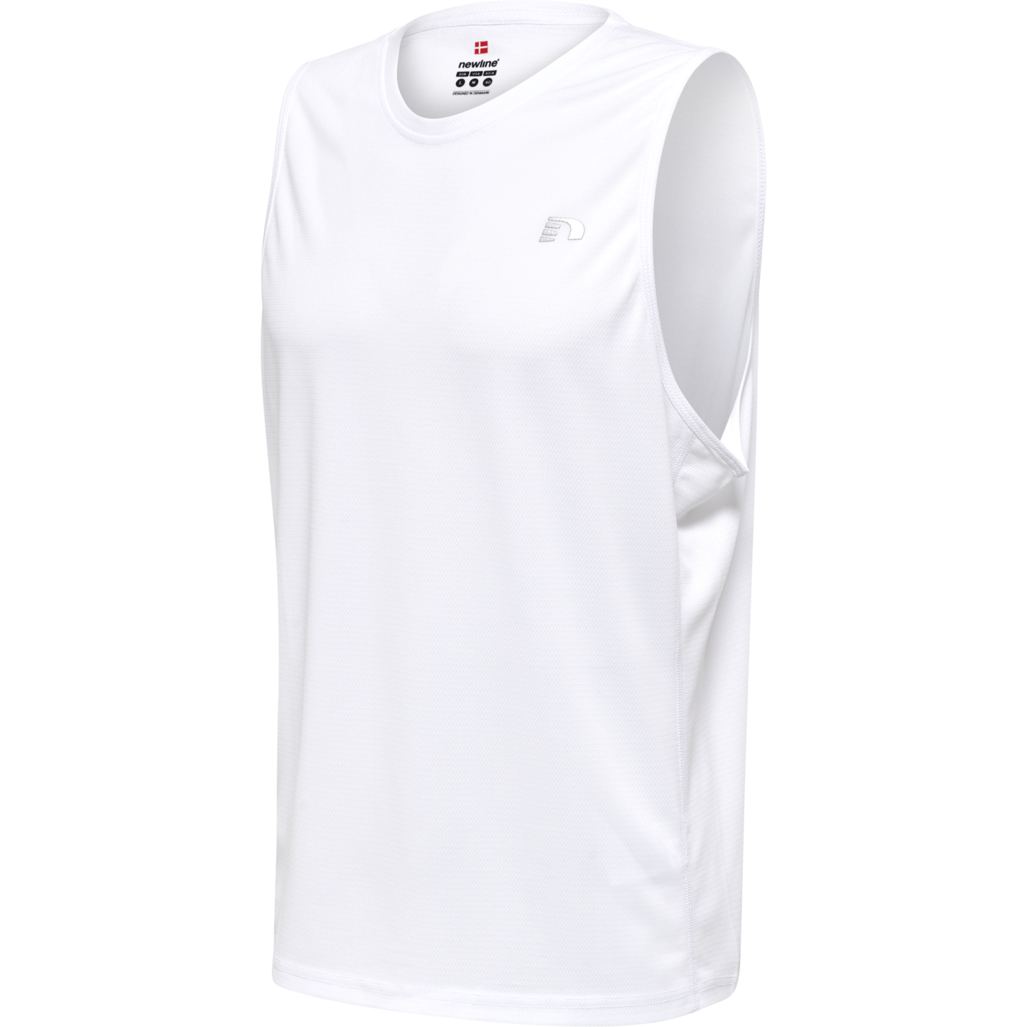MEN CORE RUNNING SINGLET, WHITE, packshot
