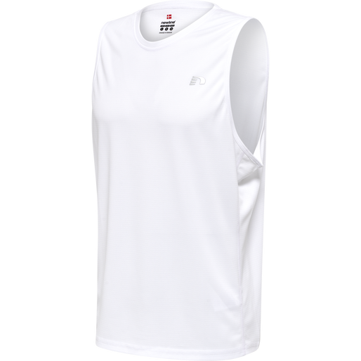 MEN CORE RUNNING SINGLET, WHITE, packshot