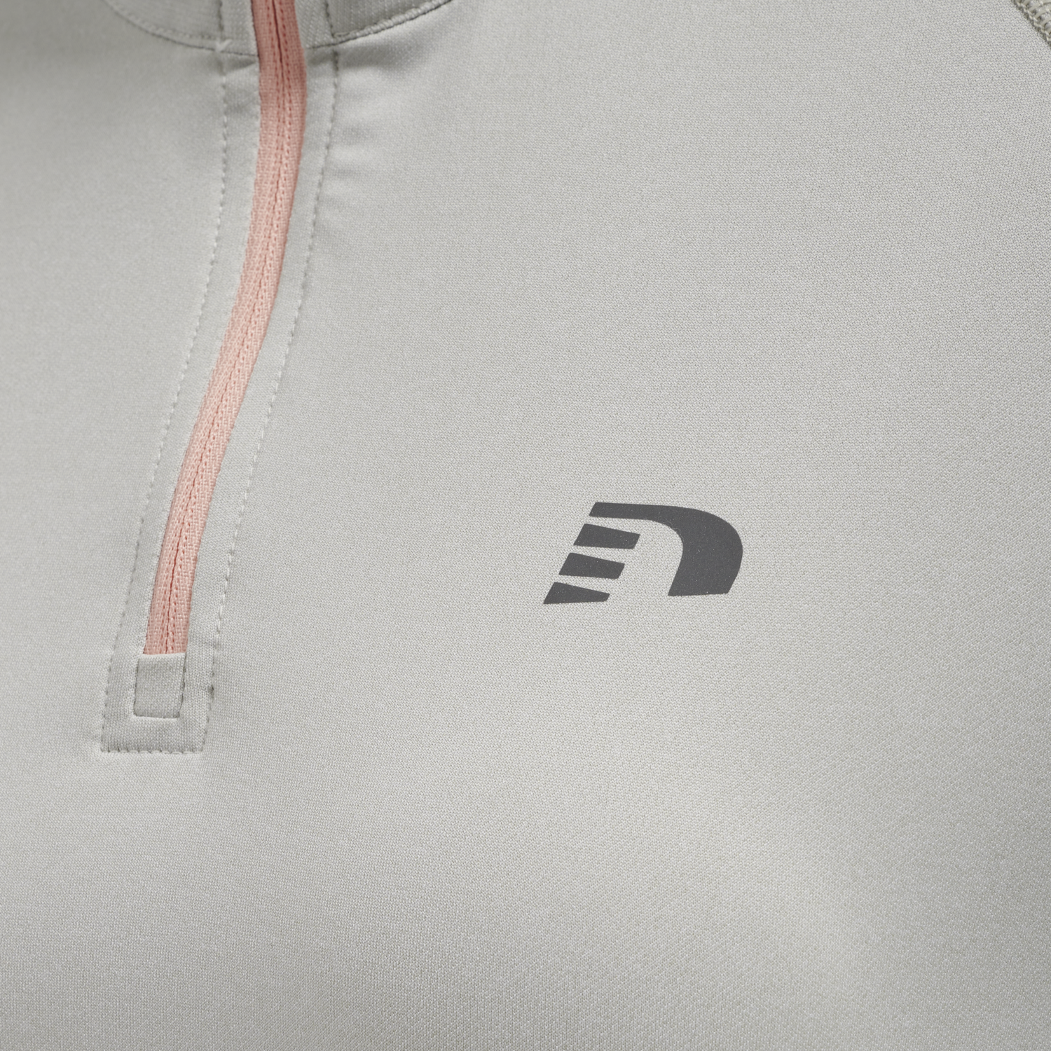 WOMEN 1/2 ZIP L/S, OYSTER MUSHROOM MELANGE, packshot