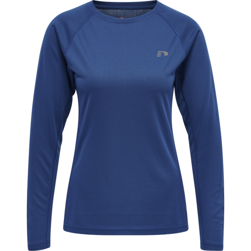WOMEN CORE RUNNING T-SHIRT L/S, TRUE BLUE, packshot