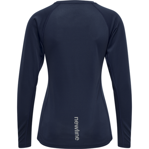 WOMEN CORE RUNNING T-SHIRT L/S, BLACK IRIS, packshot