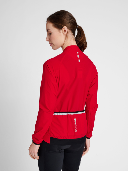 WOMENS CORE BIKE JACKET, TANGO RED, model