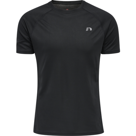 MEN CORE RUNNING T-SHIRT S/S, BLACK, packshot